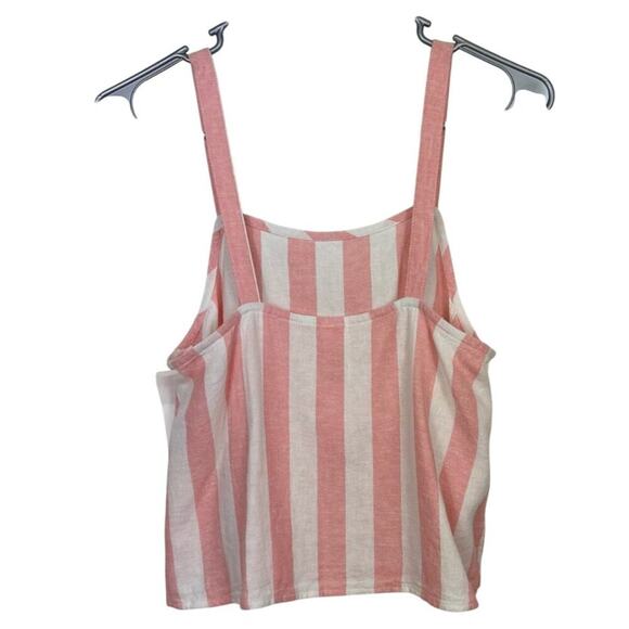 Abound Pink & White Striped Sleeveless Crop Top XS - Picture 2 of 7